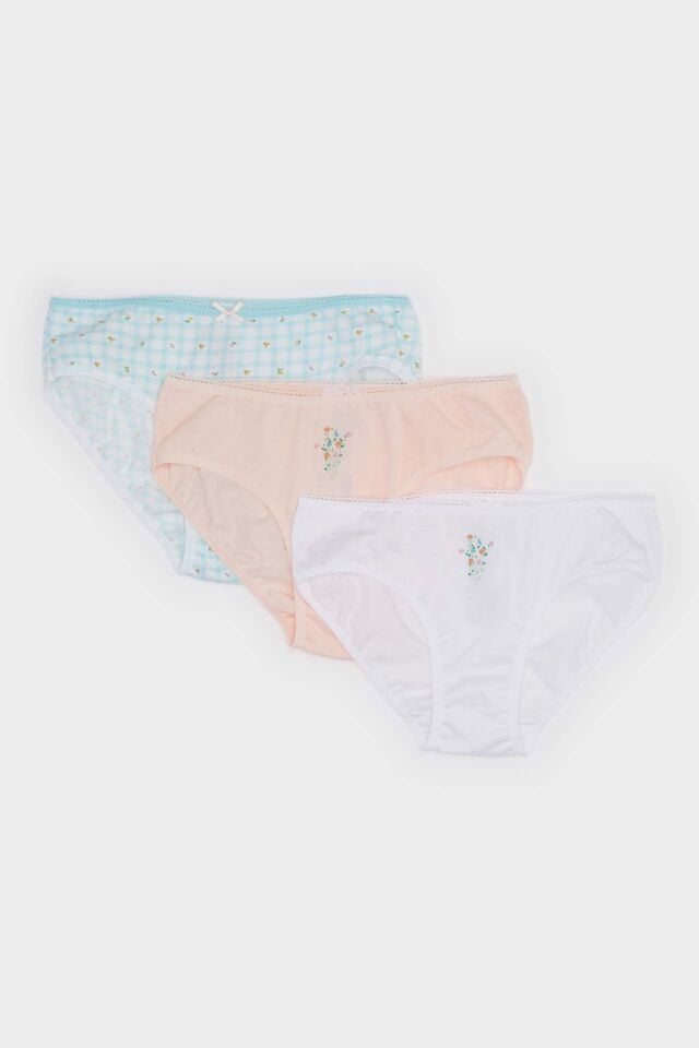 Kız Çocuk Çiçekli 3'lü Slip Külot