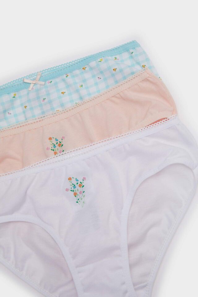 Kız Çocuk Çiçekli 3'lü Slip Külot