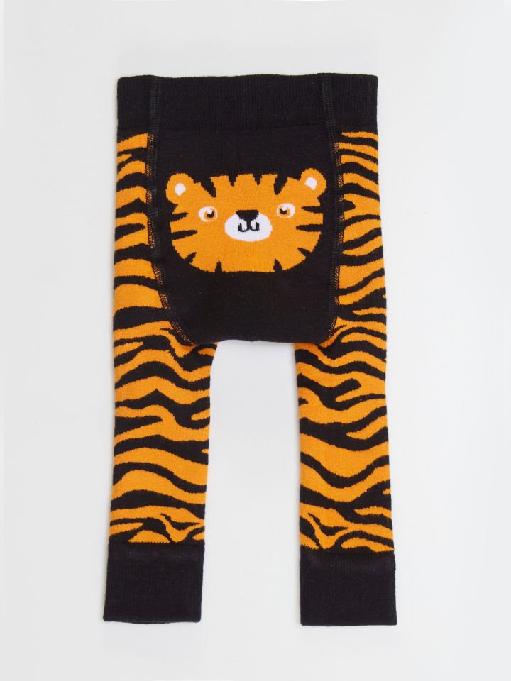 Tiger Erkek Bebek Tayt-Pantolon 12-18 M - Siyah, Turuncu