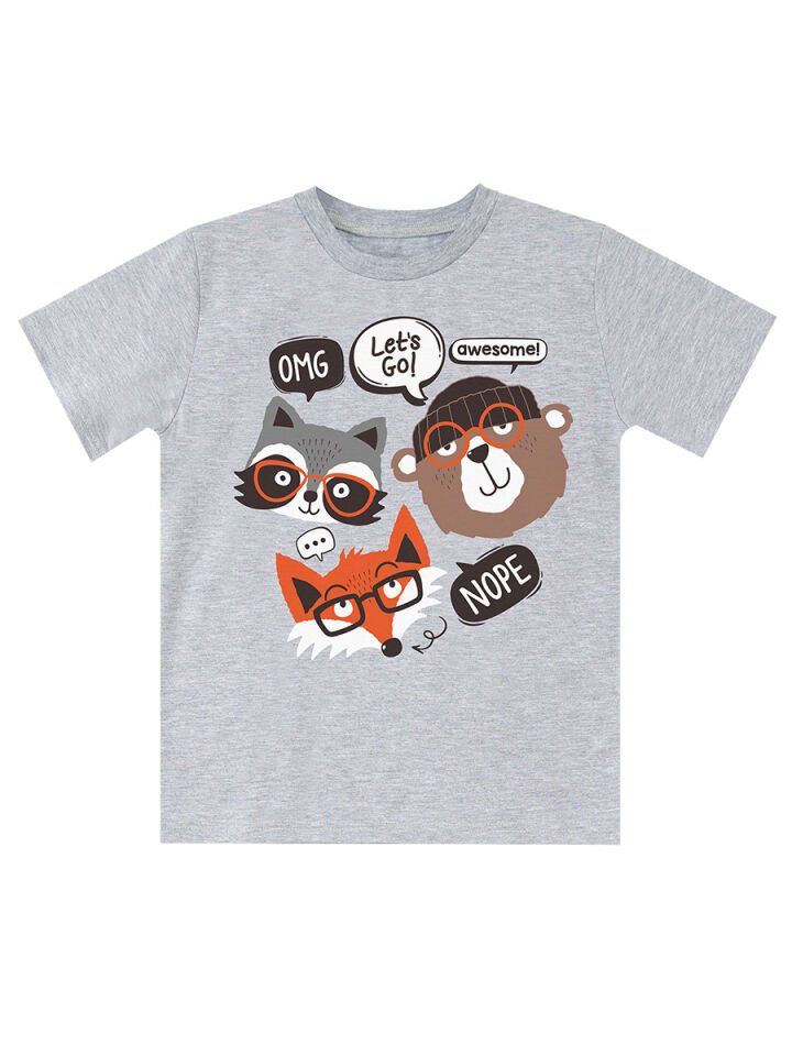 Arkadaşlar Erkek Çocuk T-shirt Şort Takım 7 Y - Gri, Kahverengi