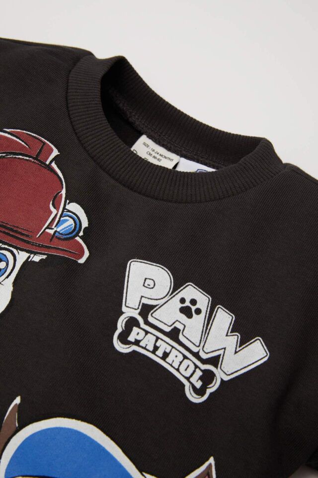 Erkek Bebek 2'li Takım Paw Patrol Bisiklet Yaka Sweatshirt Beli Lastikli Jogger Eşofman Altı