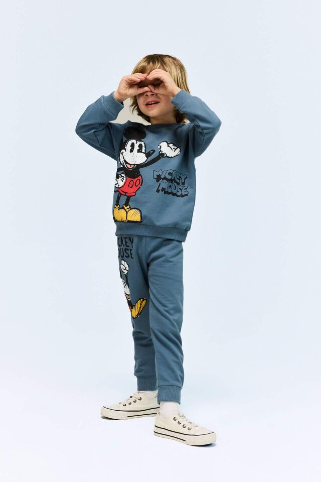 Erkek Bebek Disney Mickey & Minnie Beli Lastikli Eşofman Altı