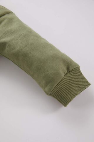 Erkek Bebek 2'li Takım Bisiklet Yaka Baskılı Sweatshirt Beli Lastikli Alt