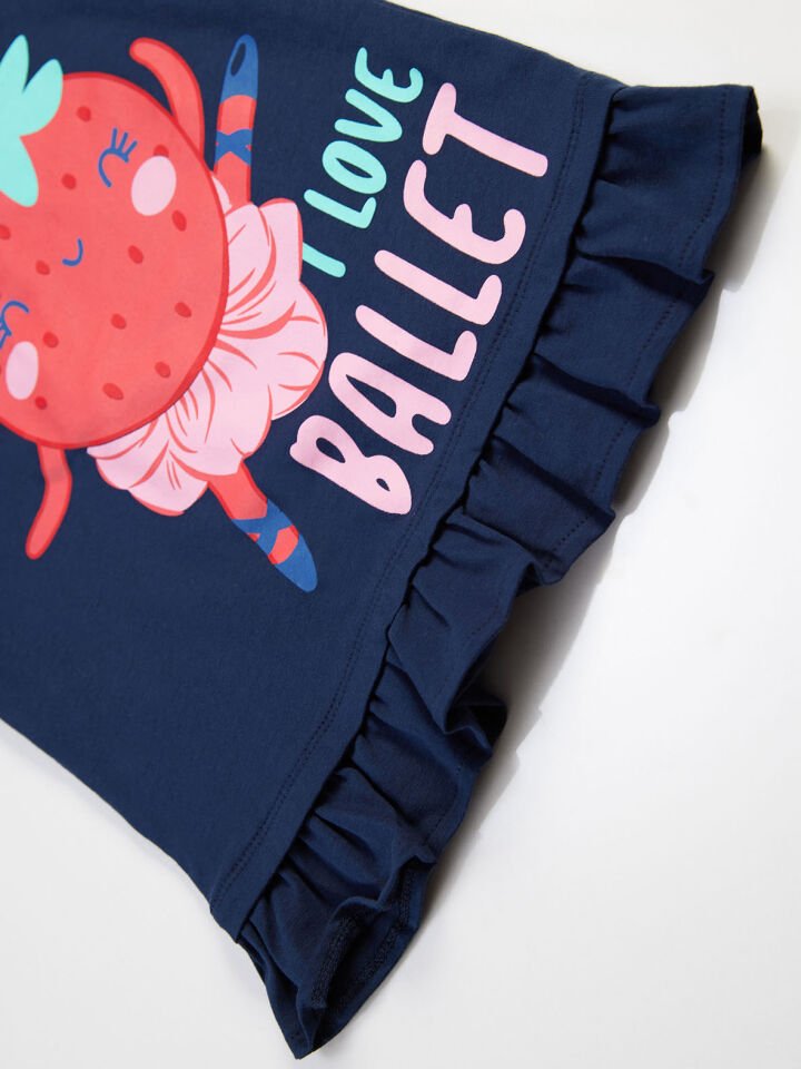 Balerin Çilek Kız Çocuk Tunik Tayt Takım