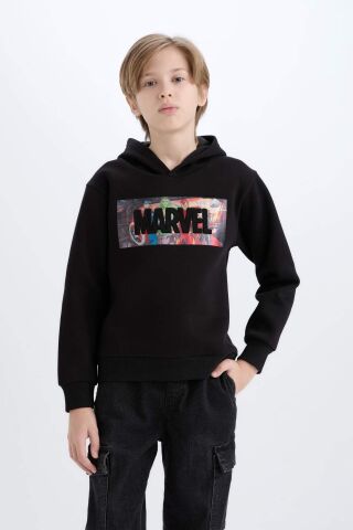 Erkek Çocuk Marvel Avengers Kapüşonlu Kalın Sweatshirt