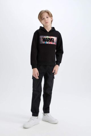 Erkek Çocuk Marvel Avengers Kapüşonlu Kalın Sweatshirt
