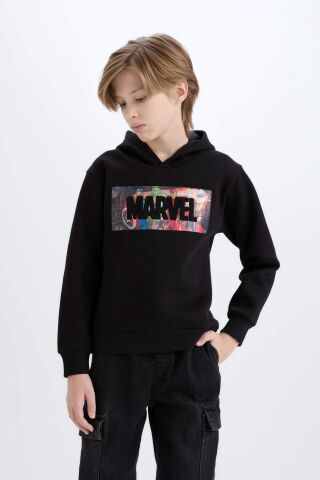 Erkek Çocuk Marvel Avengers Kapüşonlu Kalın Sweatshirt