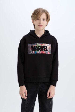 Erkek Çocuk Marvel Avengers Kapüşonlu Kalın Sweatshirt