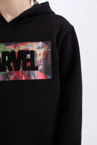 Erkek Çocuk Marvel Avengers Kapüşonlu Kalın Sweatshirt