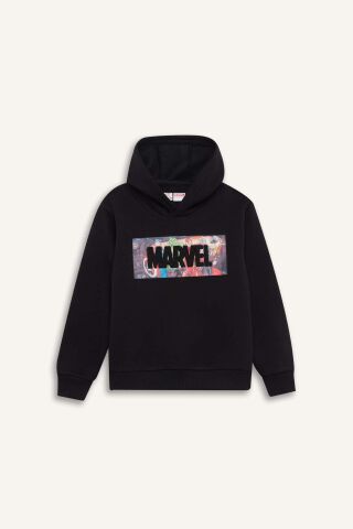 Erkek Çocuk Marvel Avengers Kapüşonlu Kalın Sweatshirt