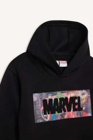Erkek Çocuk Marvel Avengers Kapüşonlu Kalın Sweatshirt