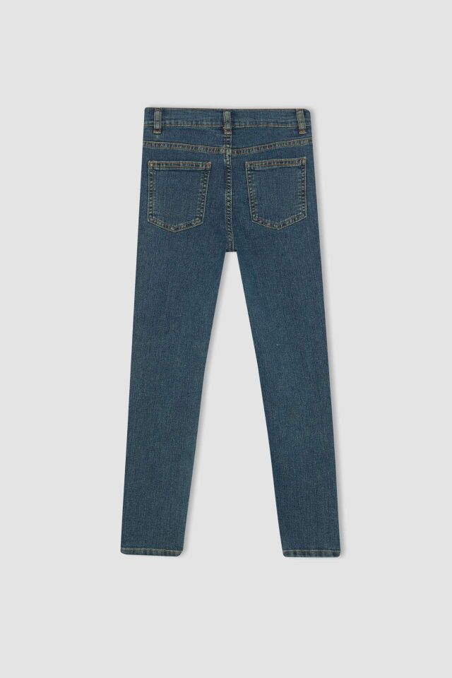 Erkek Çocuk Slim Fit Düz Paça Jean Basic Pantolon