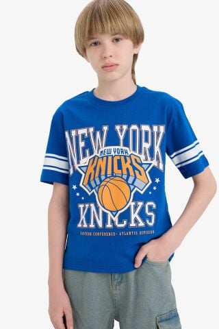 Erkek Çocuk NBA New York Knicks Bisiklet Yaka Kısa Kollu Tişört