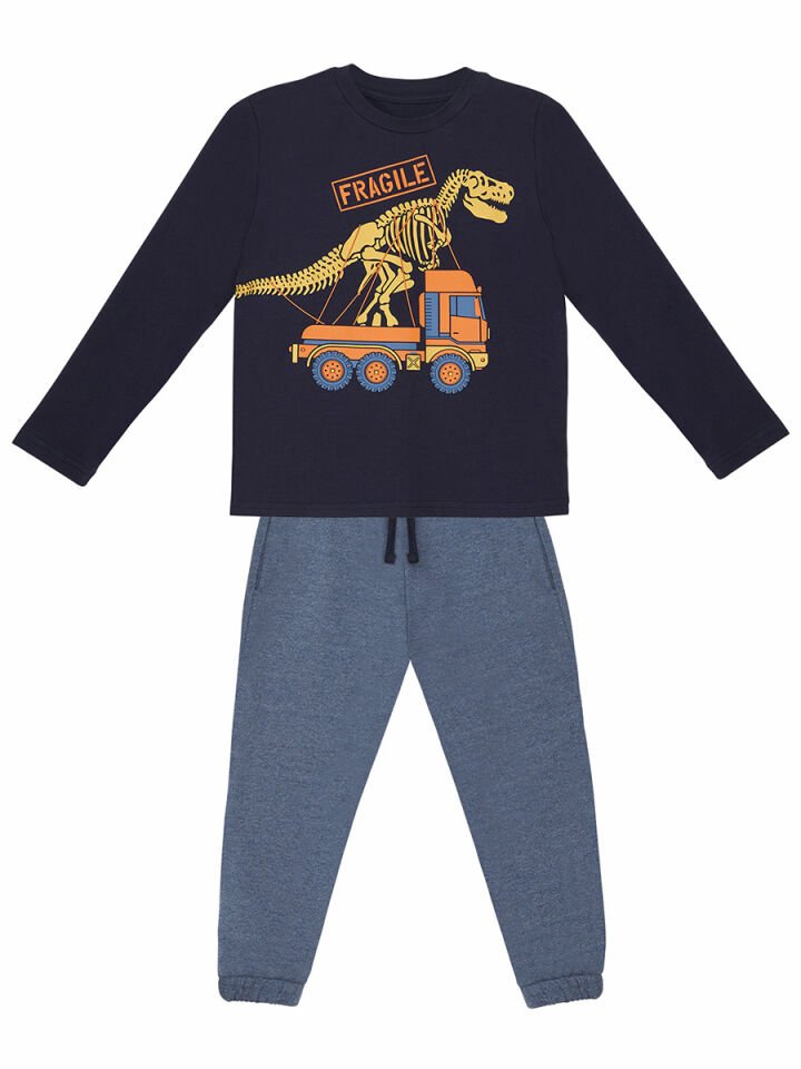 Fragile Erkek Çocuk T-shirt Pantolon Takım 10 Y - Lacivert, Mavi