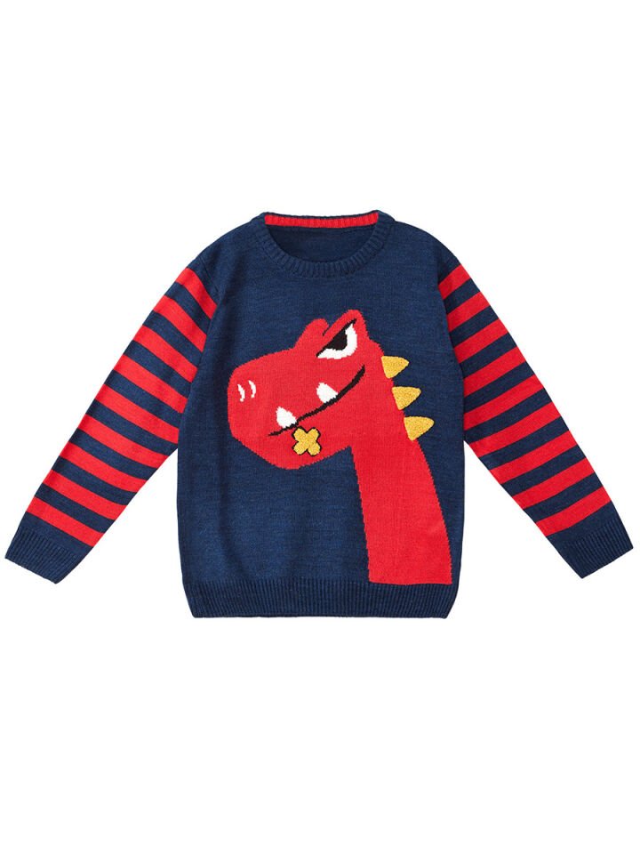Muzip Dino Erkek Çocuk Kazak 7 Y - Lacivert, Kırmızı