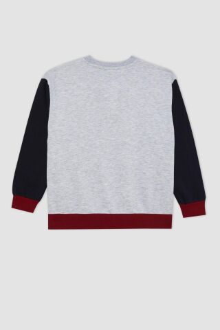 Erkek Çocuk Oversize Geniş Kalıp Bisiklet Yaka Sweatshirt