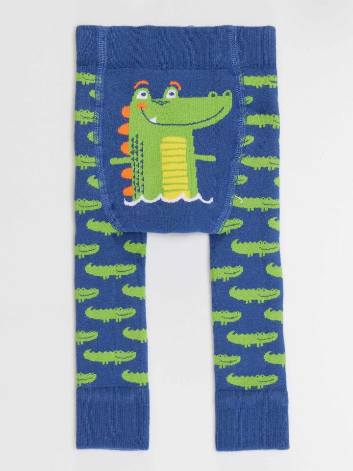 Timsah Erkek Bebek Lacivert Örme Tayt-Pantolon 3-6 M - Lacivert, Yeşil