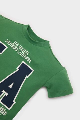 Erkek Bebek 2'li Takım Baskılı Kısa Kollu Tişört Beli Lastikli Eşofman Altı