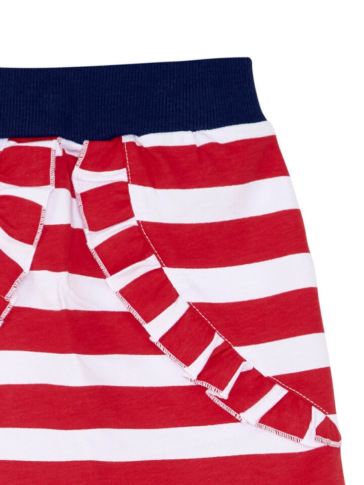 Fox Fırfırlı Kız Çocuk Crop Top Etek Takım 3 Y - Kırmızı, Lacivert