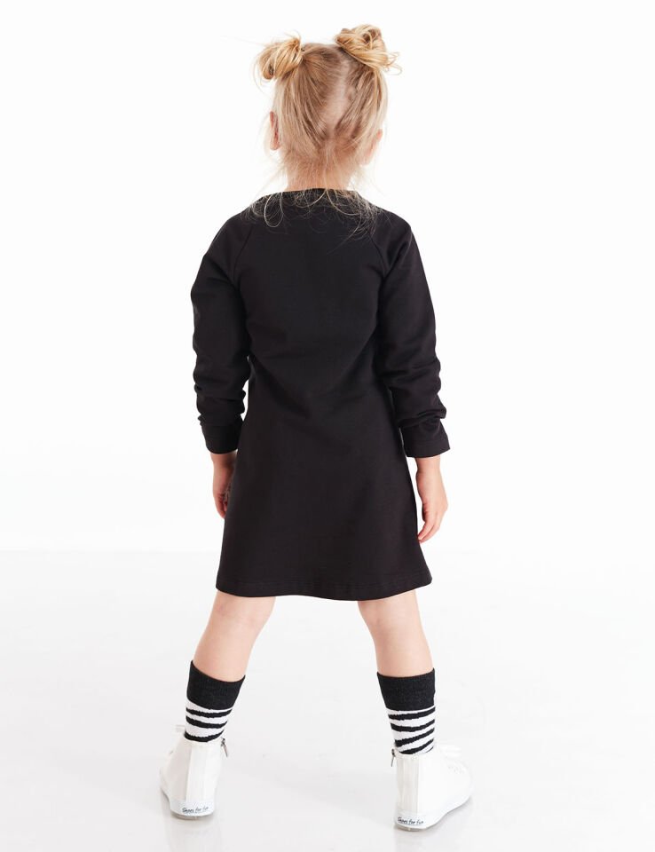 Unicorn Zebra Kız Çocuk Elbise 3 Y - Siyah