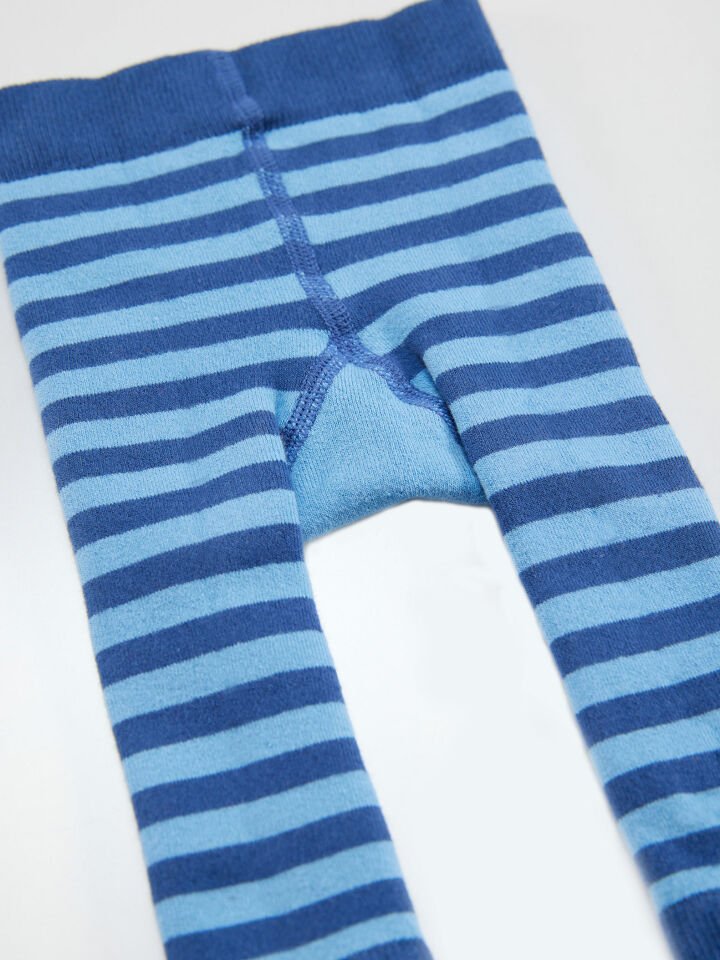 Tilki Erkek Bebek Örme Mavi Tayt-Pantolon 24-36 M - Mavi, Lacivert