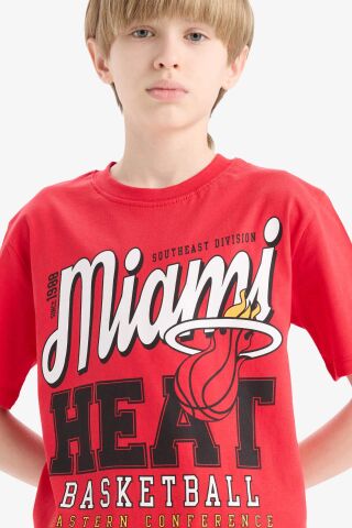 Erkek Çocuk NBA Miami Heat Bisiklet Yaka Kısa Kollu Tişört