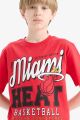 Erkek Çocuk NBA Miami Heat Bisiklet Yaka Kısa Kollu Tişört
