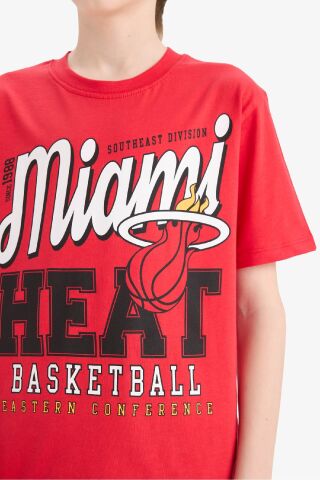 Erkek Çocuk NBA Miami Heat Bisiklet Yaka Kısa Kollu Tişört