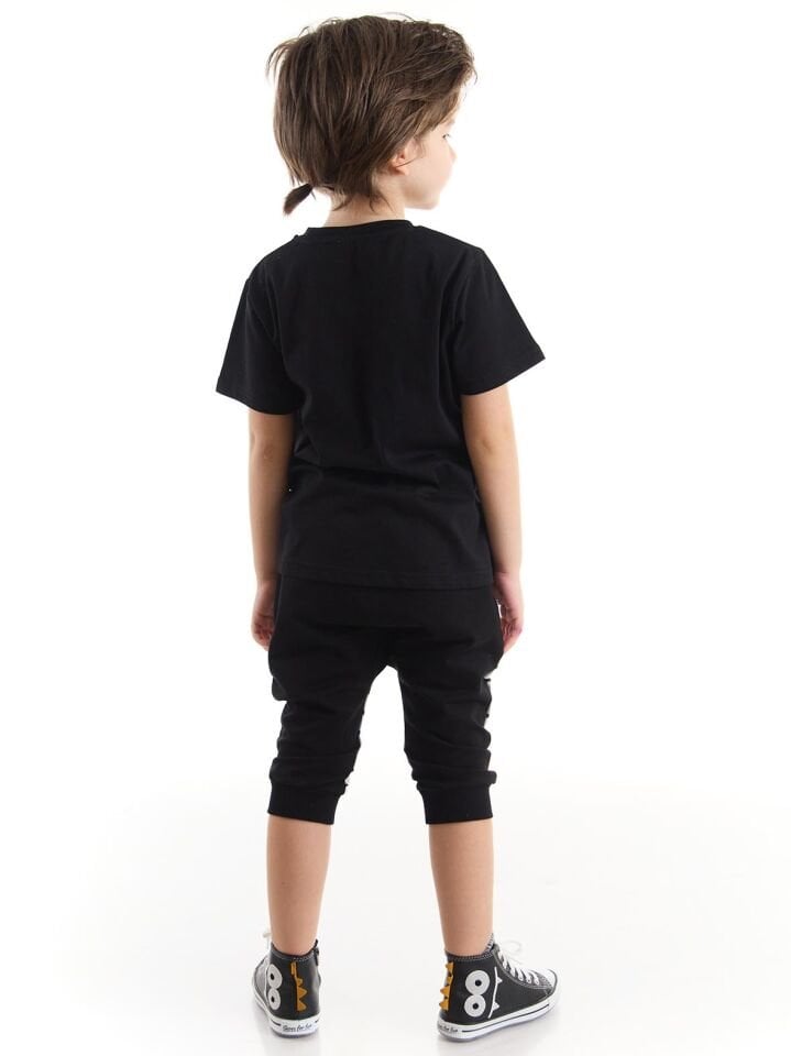Maske Kaplan Erkek Çocuk T-shirt Kapri Şort Takım