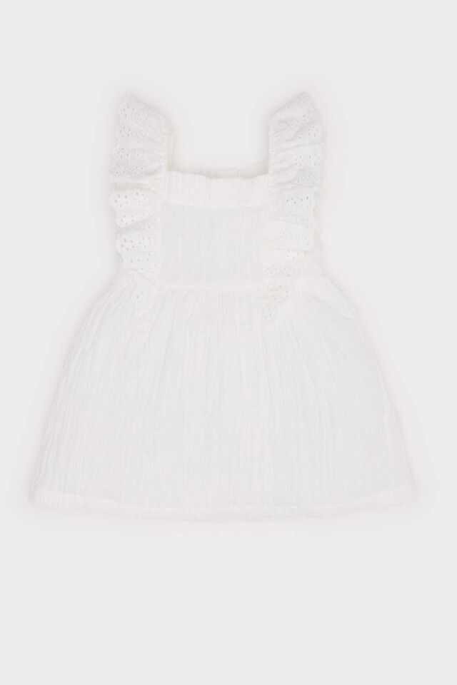 Kız Bebek Kolsuz Poplin Elbise