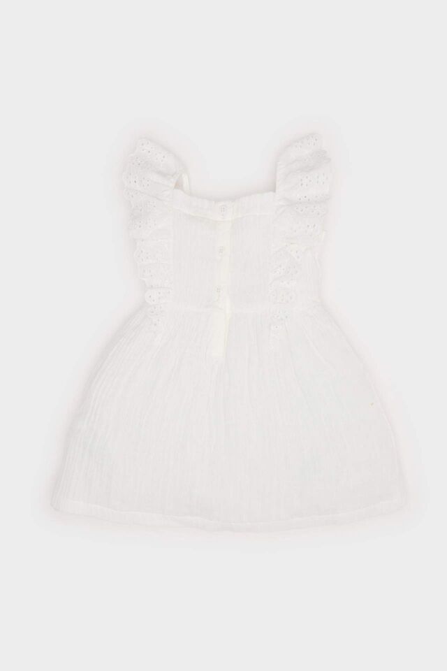 Kız Bebek Kolsuz Poplin Elbise