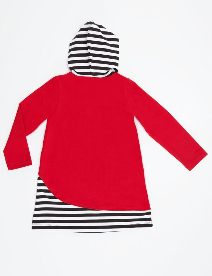 Uğurböceği Kapişonlu Kız Çocuk Elbise