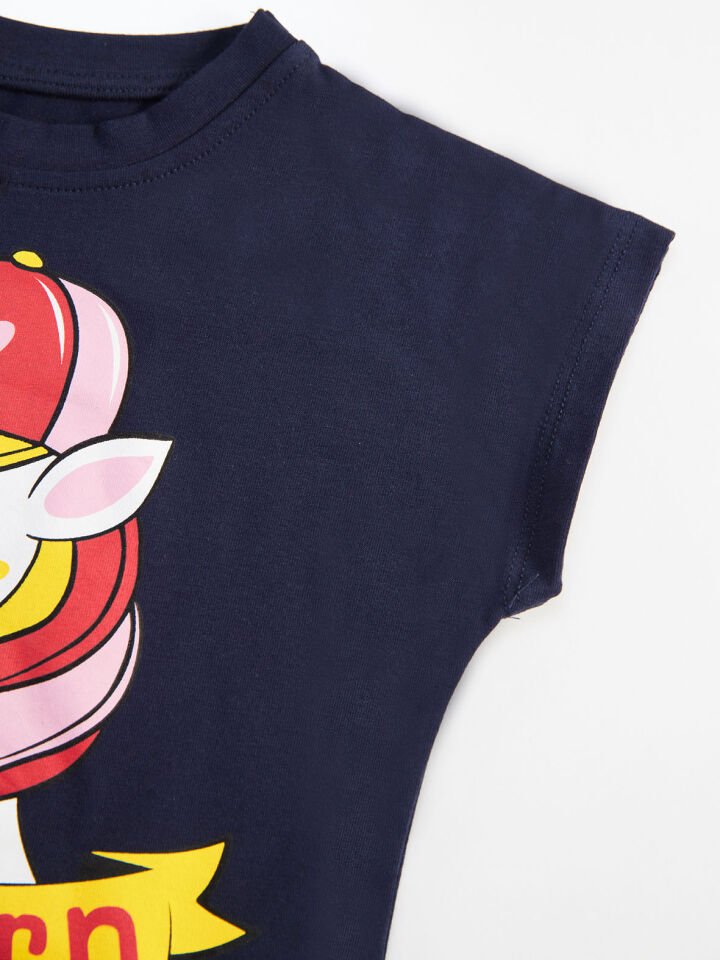 Bubble Star Kız Çocuk T-shirt Şort Takım 2 Y - Lacivert, Kırmızı