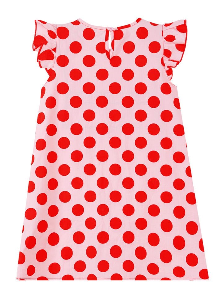 Tombiş Kedi Kız Çocuk Poplin Pembe Elbise