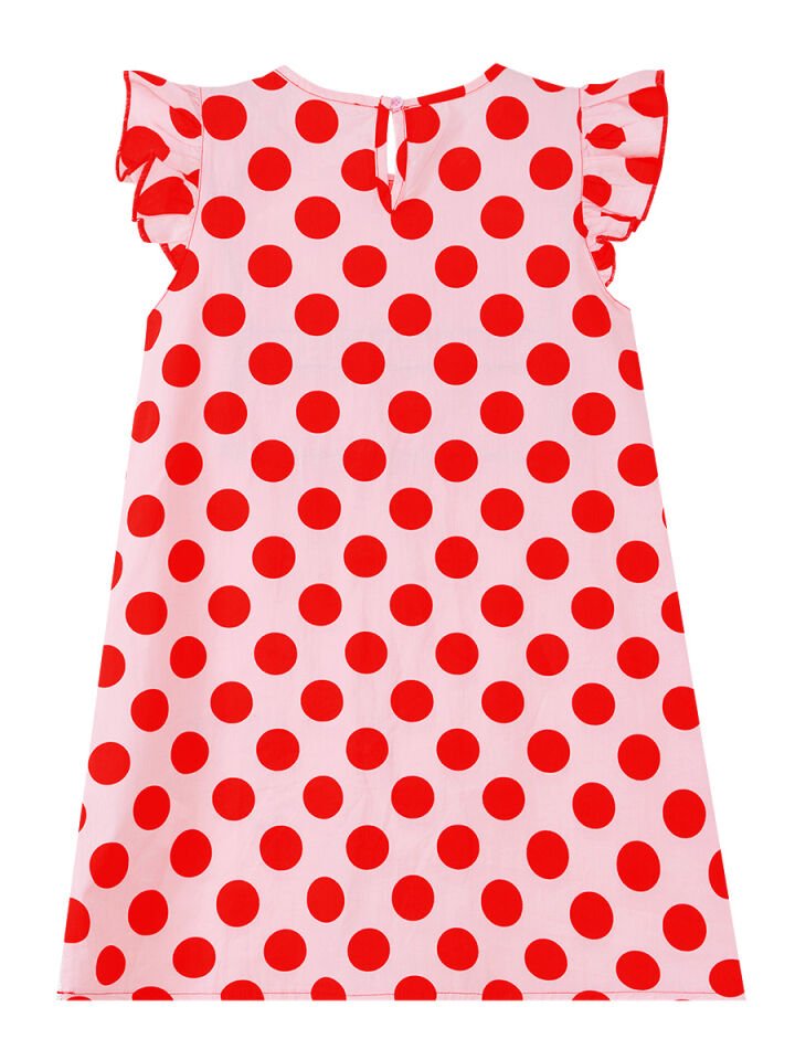 Tombiş Kedi Kız Çocuk Poplin Pembe Elbise