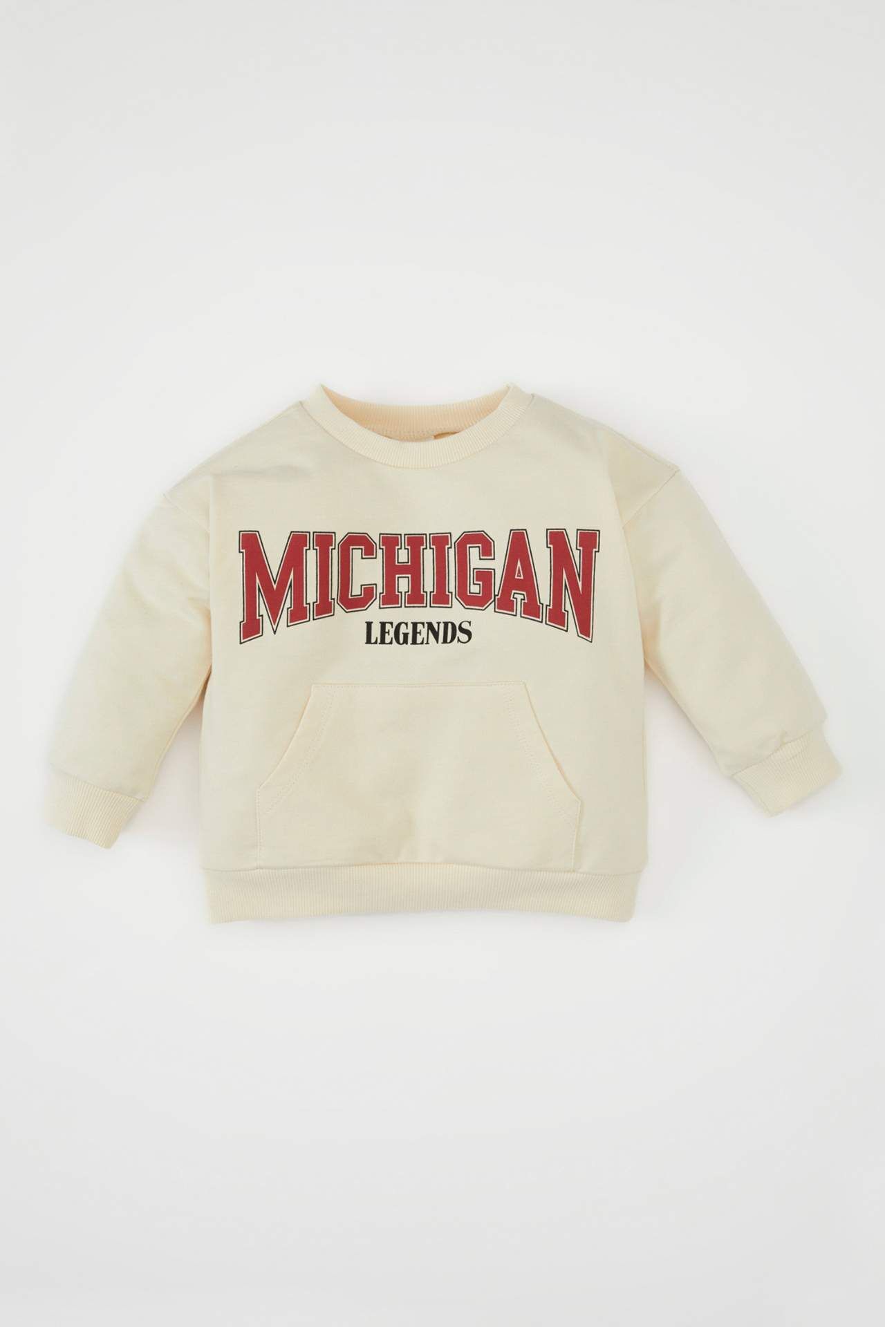 Erkek Bebek Bisiklet Yaka Baskılı Sweatshirt