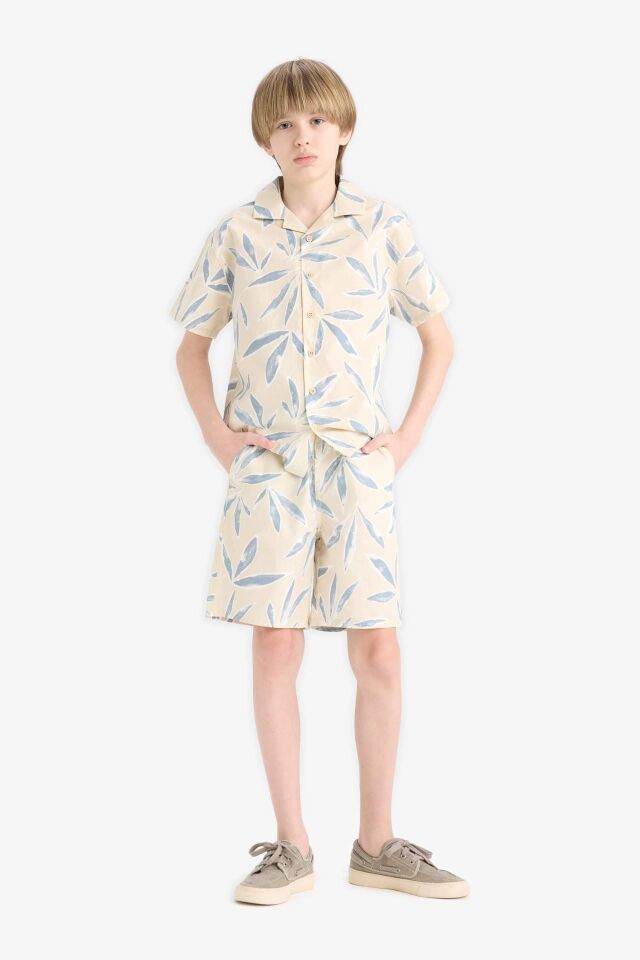 Erkek Çocuk Floral Paraşüt Şort