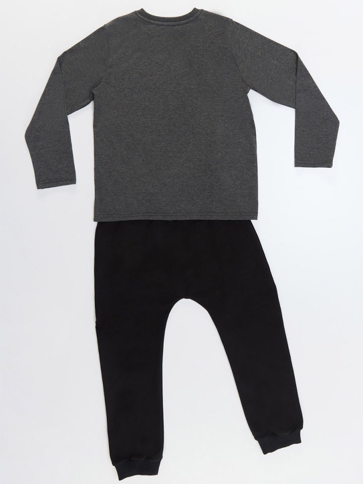 Relax & Enjoy Erkek Çocuk T-shirt Pantolon Takım 5 Y - Gri, Siyah