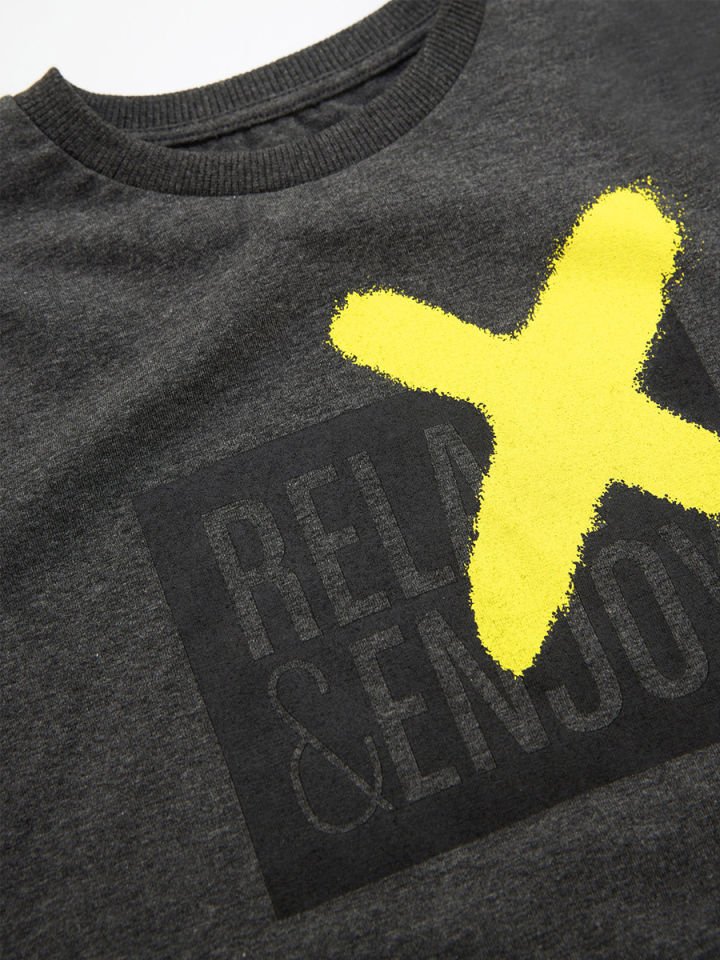 Relax & Enjoy Erkek Çocuk T-shirt Pantolon Takım 5 Y - Gri, Siyah