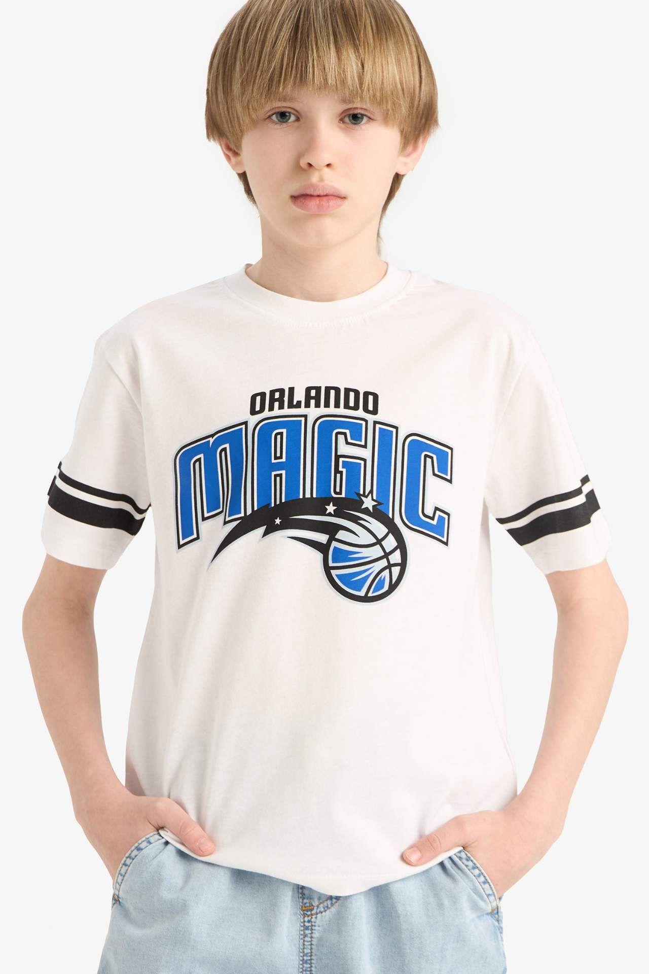 Erkek Çocuk NBA Orlando Magic Bisiklet Yaka Kısa Kollu Tişört