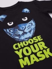 Maske Kaplan Erkek Çocuk T-shirt Kapri Şort Takım 8 Y - Siyah, Gri
