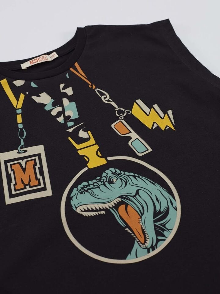 Sahne Erkek Çocuk T-Shirt Kamuflaj Şort Takım