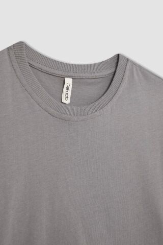 Kız Çocuk Relax Fit Bisiklet Yaka Kısa Kollu Tişört