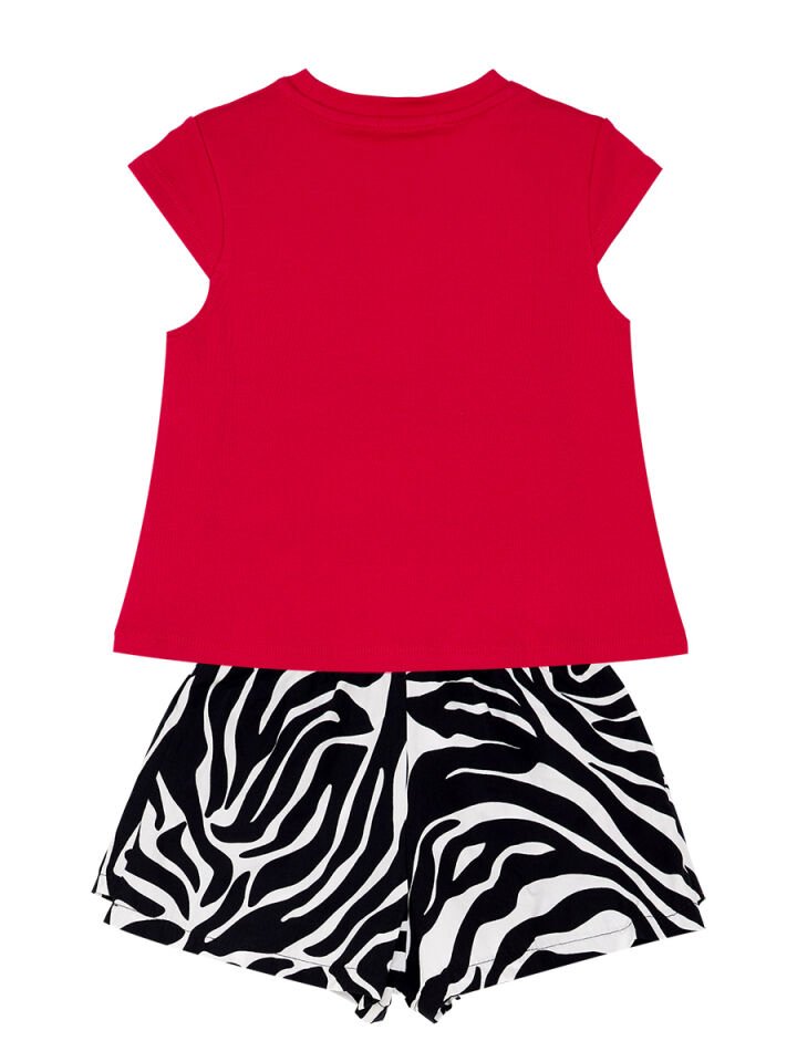 Balerin Zebra Kız Çocuk T-Shirt Şort Takım 2 Y