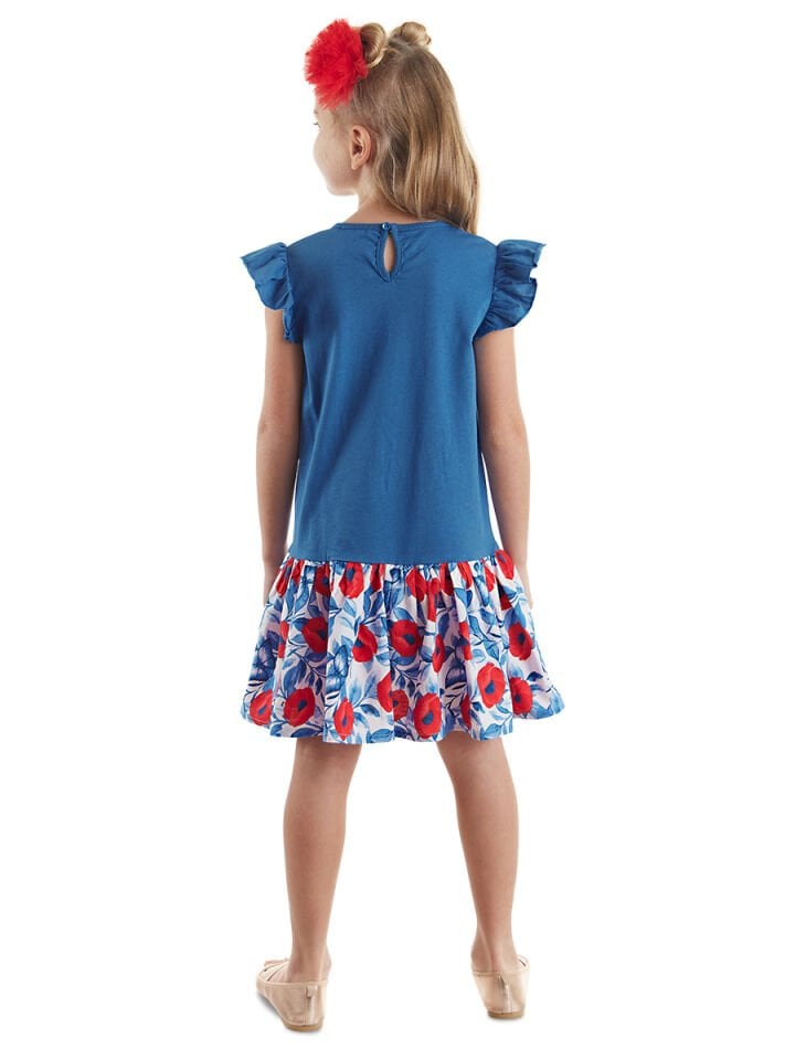 Süslü Tavşan Kız Çocuk Çiçekli Elbise