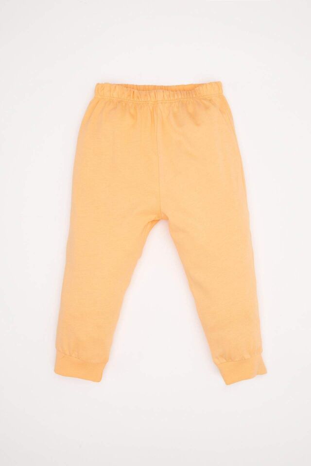 Kız Bebek Pijama Takım  Penye 4'lü Meyve Desenli Uzun Kollu Üst Beli Lastikli Uzun Alt