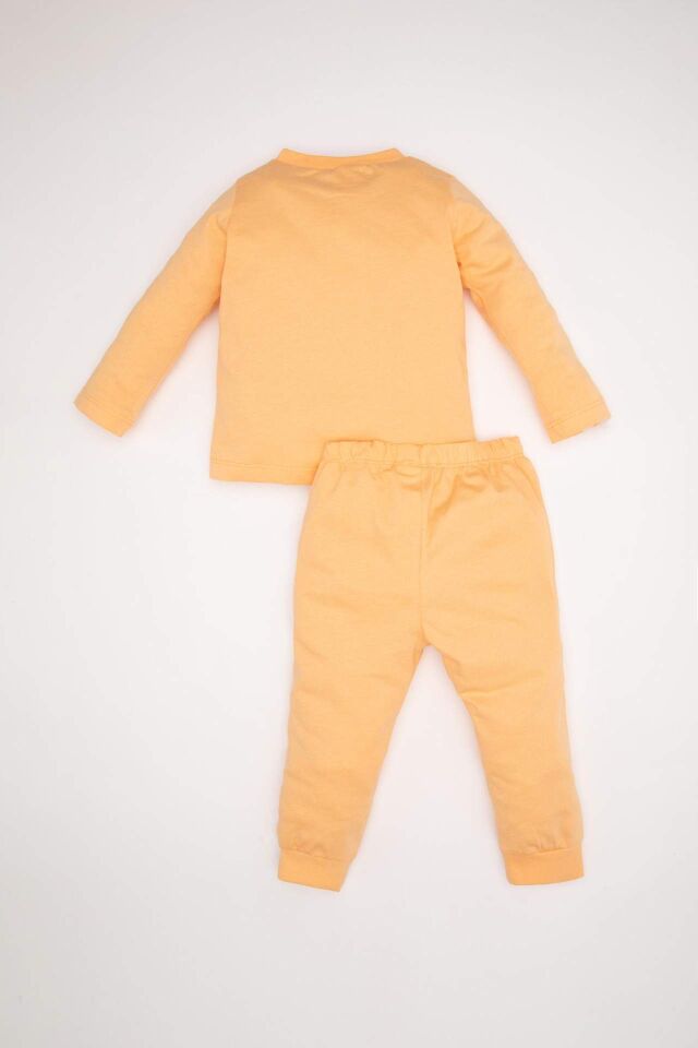 Kız Bebek Pijama Takım  Penye 4'lü Meyve Desenli Uzun Kollu Üst Beli Lastikli Uzun Alt