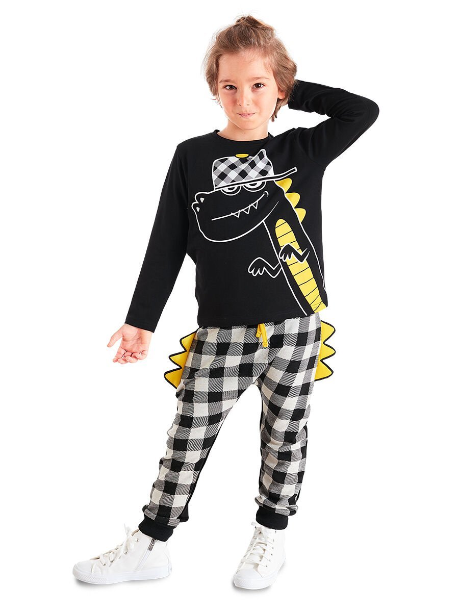 Rap Dino Erkek Çocuk T-shirt Pantolon Takım