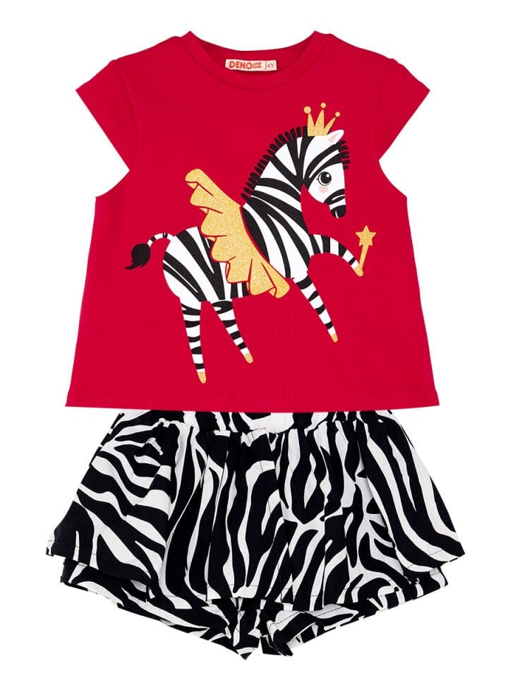 Balerin Zebra Kız Çocuk T-Shirt Şort Takım 4 Y