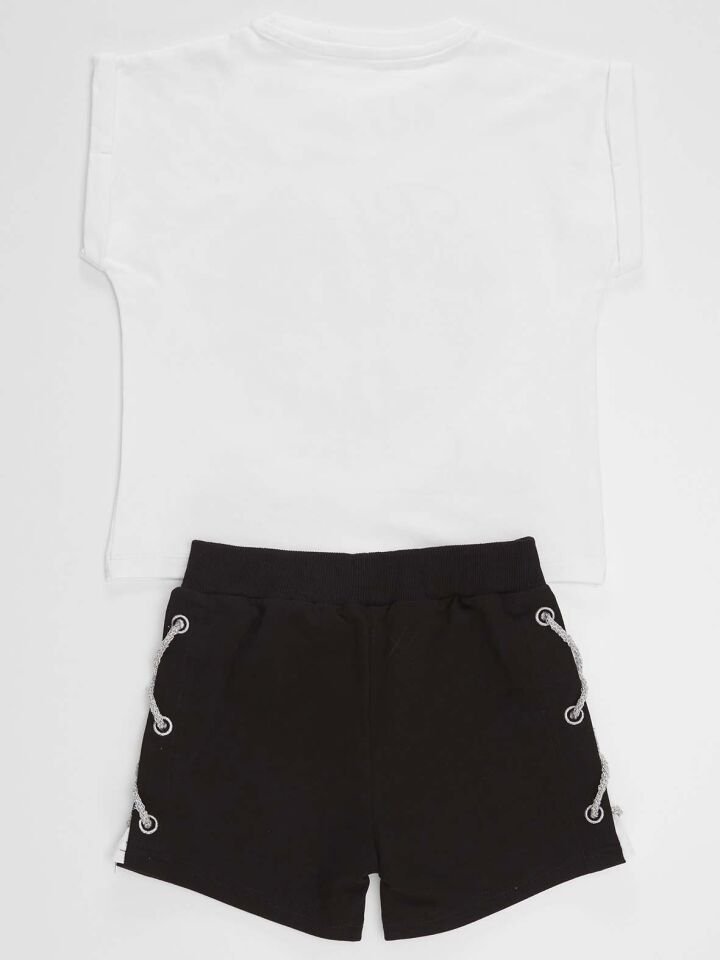 Black Swan Kız T-Shirt Şort Takım 4 Y - Siyah, beyaz